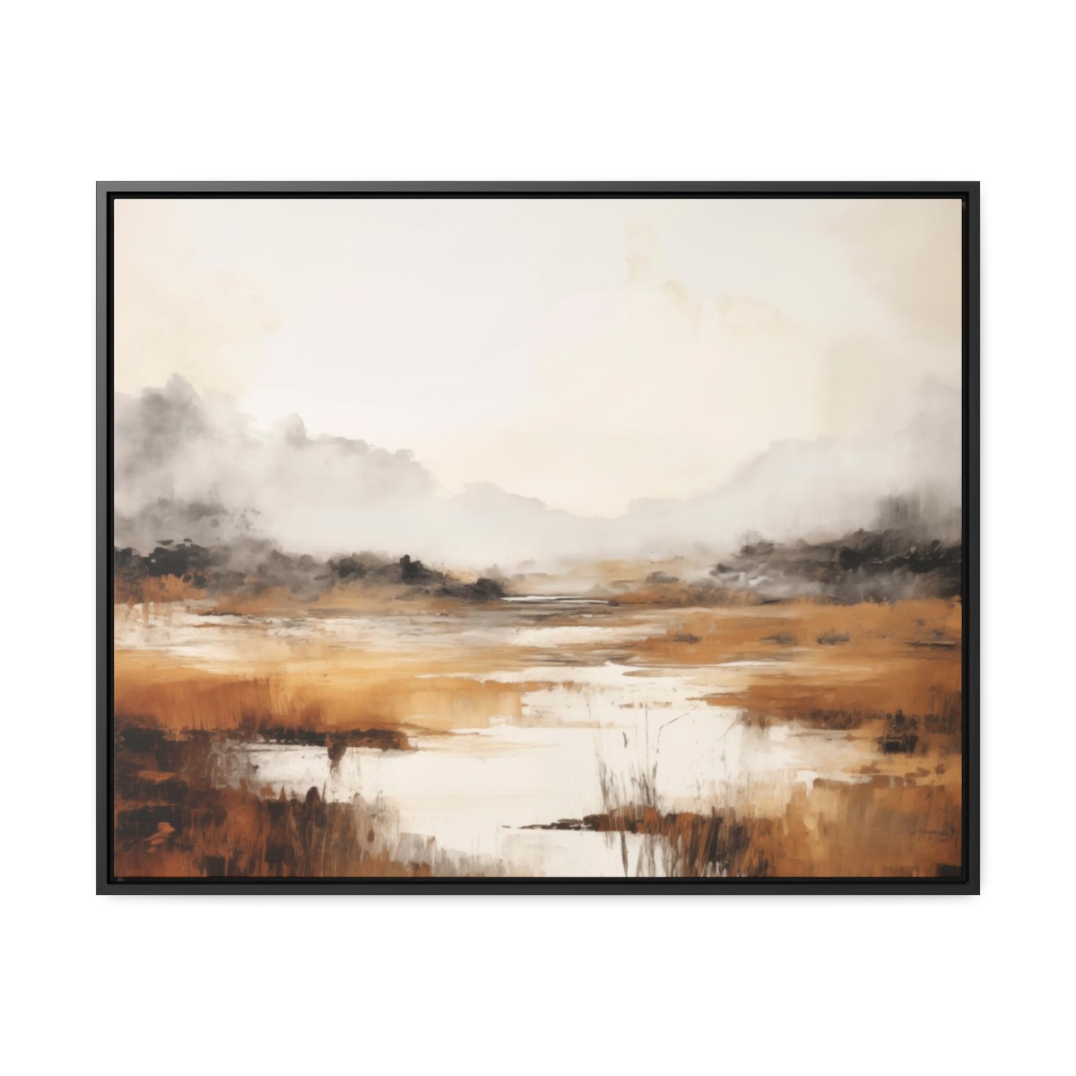 Coastal Serenity at Dusk: Fog | Framed Gallery Canvas