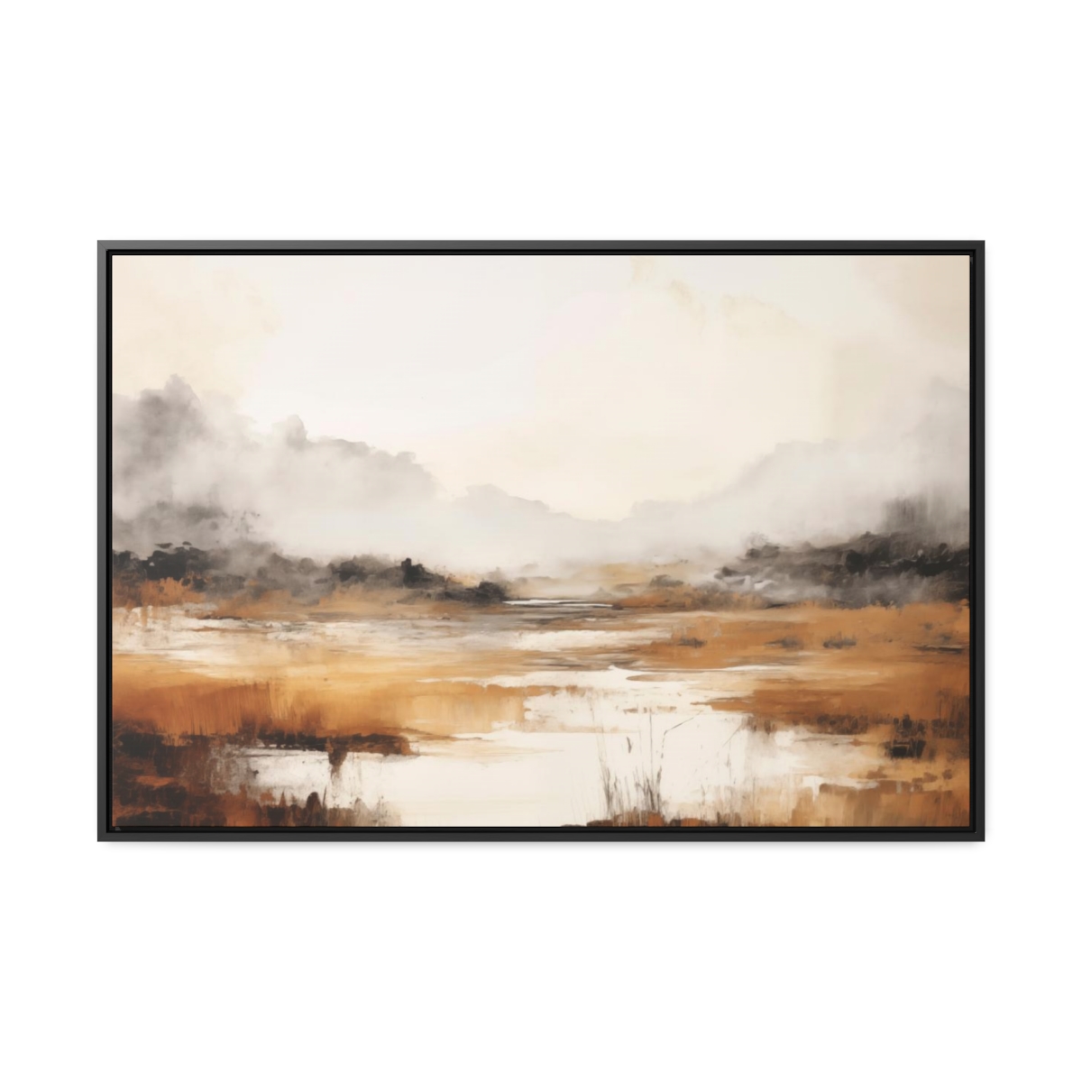 Coastal Serenity at Dusk: Fog | Framed Gallery Canvas