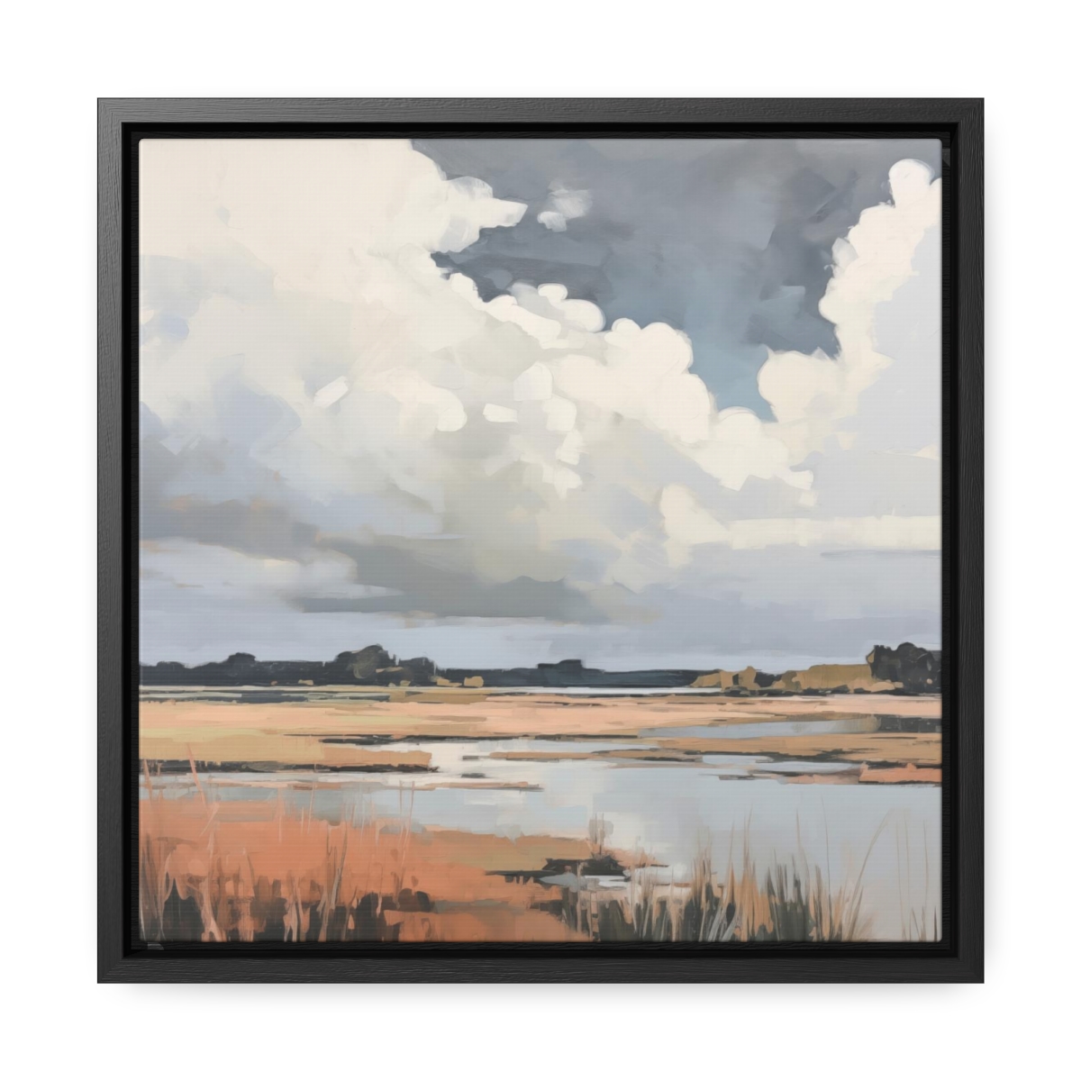 Coastal Sky Landscape Painting | Framed Gallery Wrapped Canvas