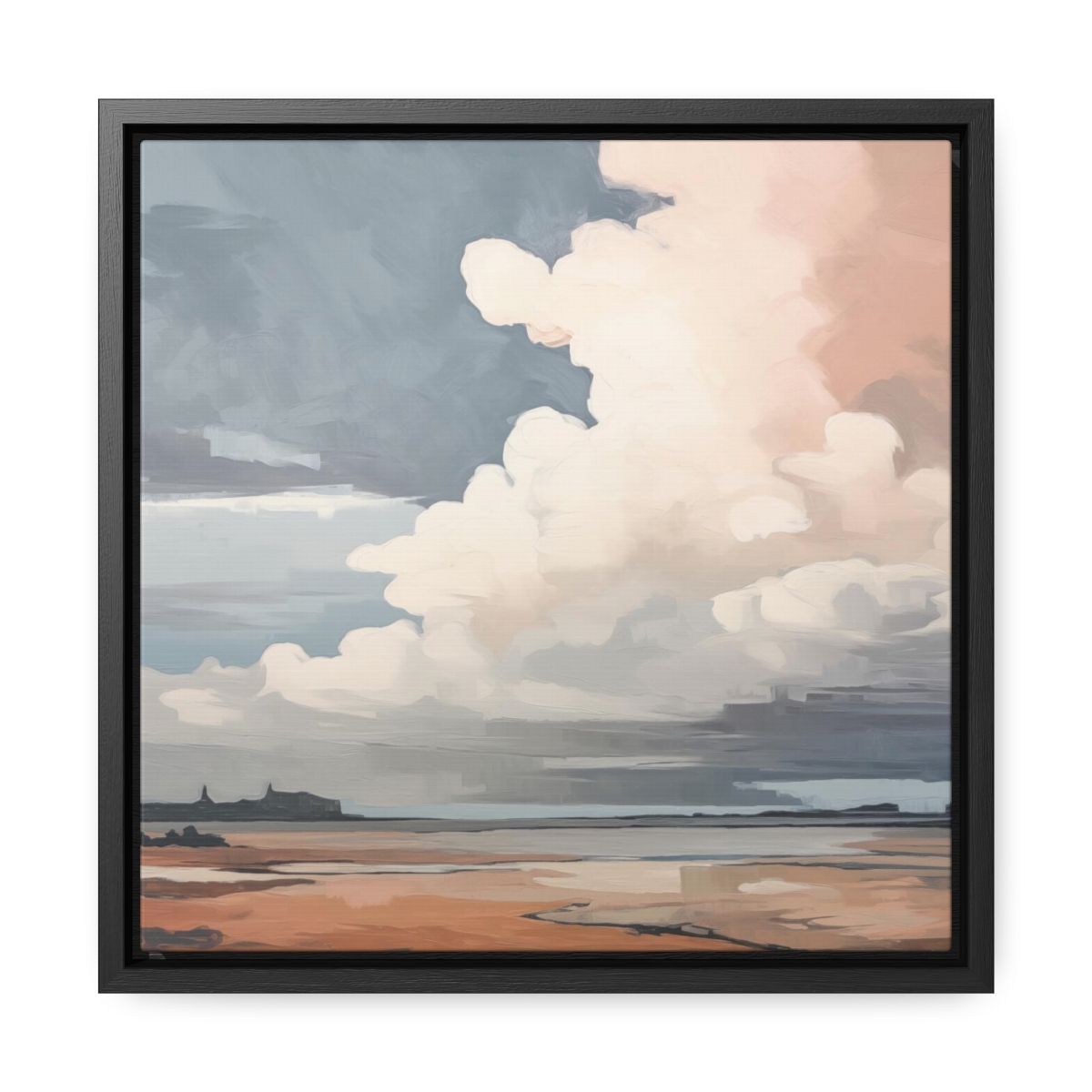 Sunset Clouds Landscape Painting | Framed Gallery Wrapped Canvas