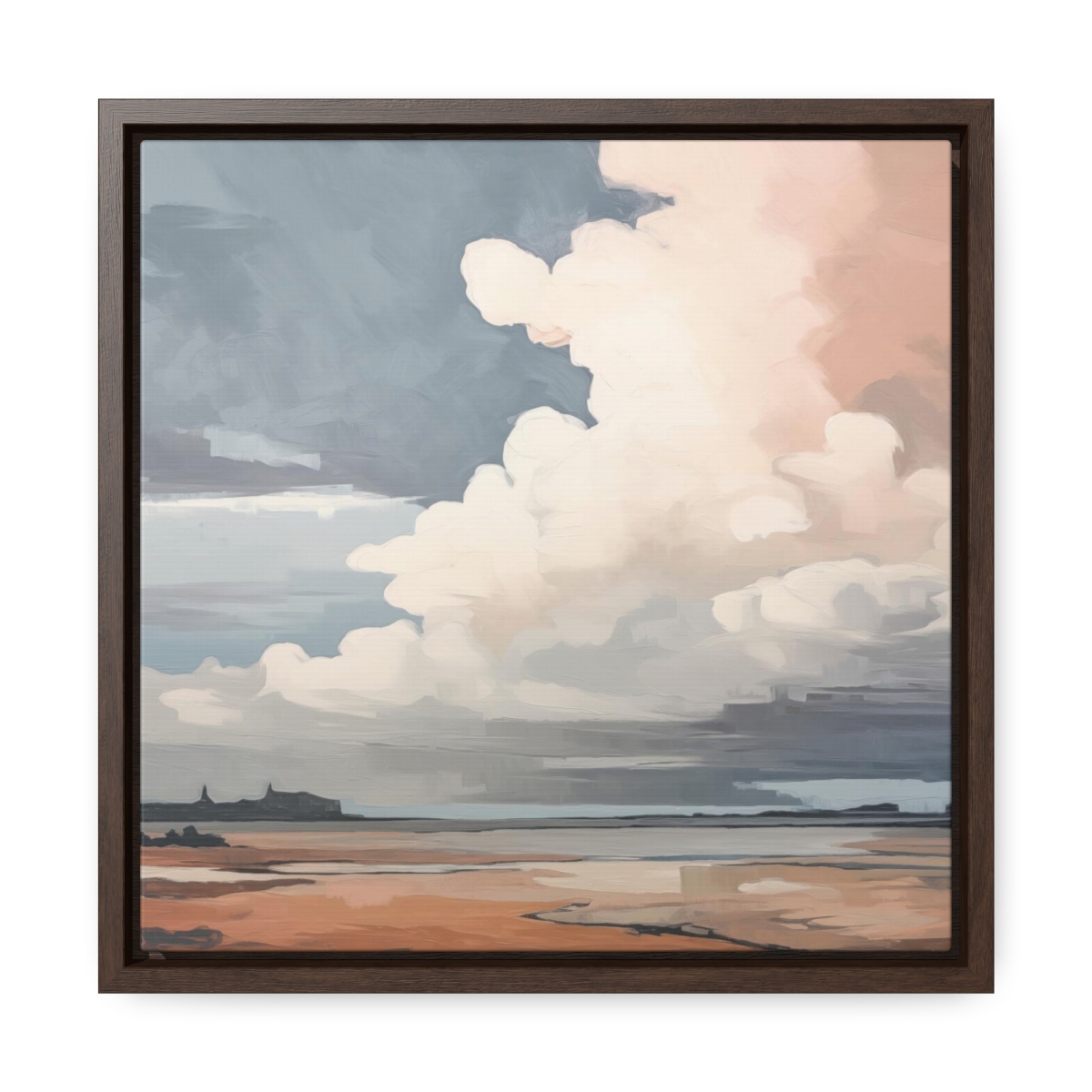 Sunset Clouds Landscape Painting | Framed Gallery Wrapped Canvas