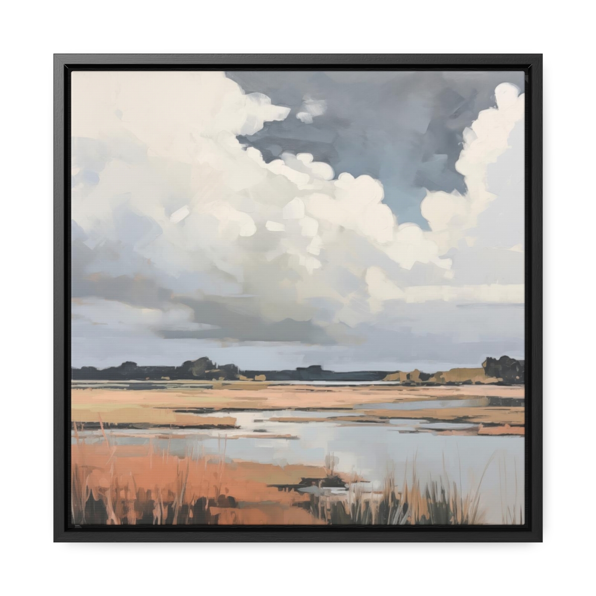 Coastal Sky Landscape Painting | Framed Gallery Wrapped Canvas
