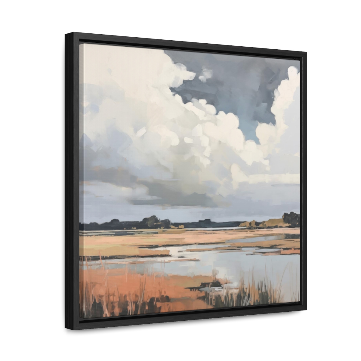 Coastal Sky Landscape Painting | Framed Gallery Wrapped Canvas