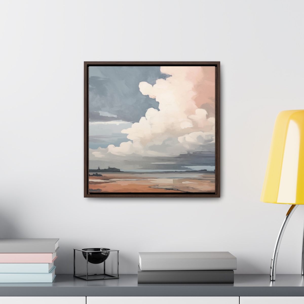 Sunset Clouds Landscape Painting | Framed Gallery Wrapped Canvas