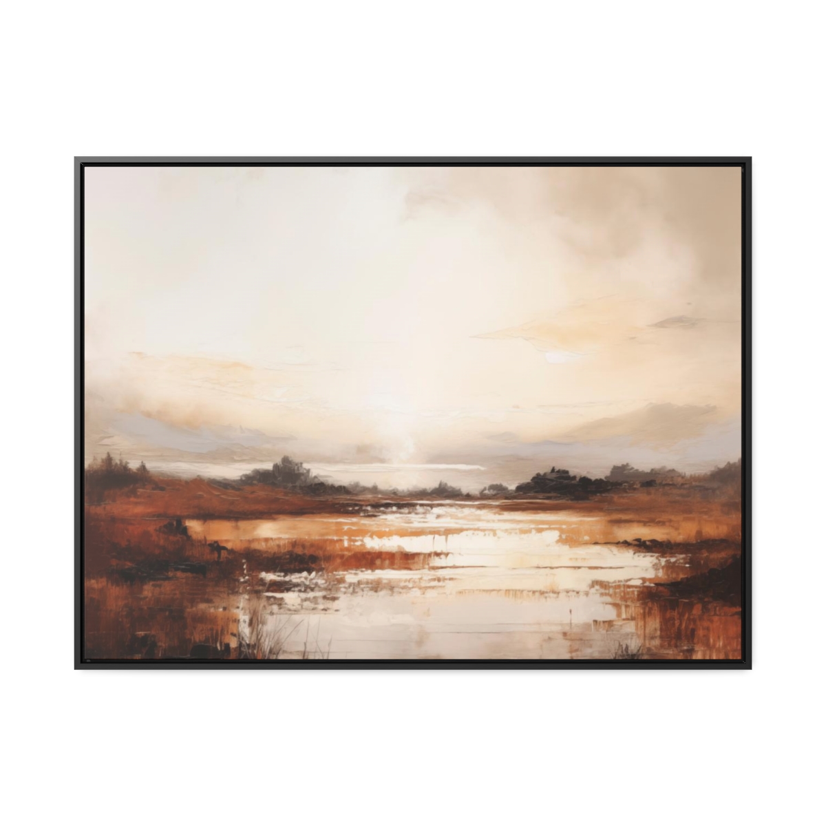 Coastal Serenity at Dusk: Sunset | Framed Gallery Canvas
