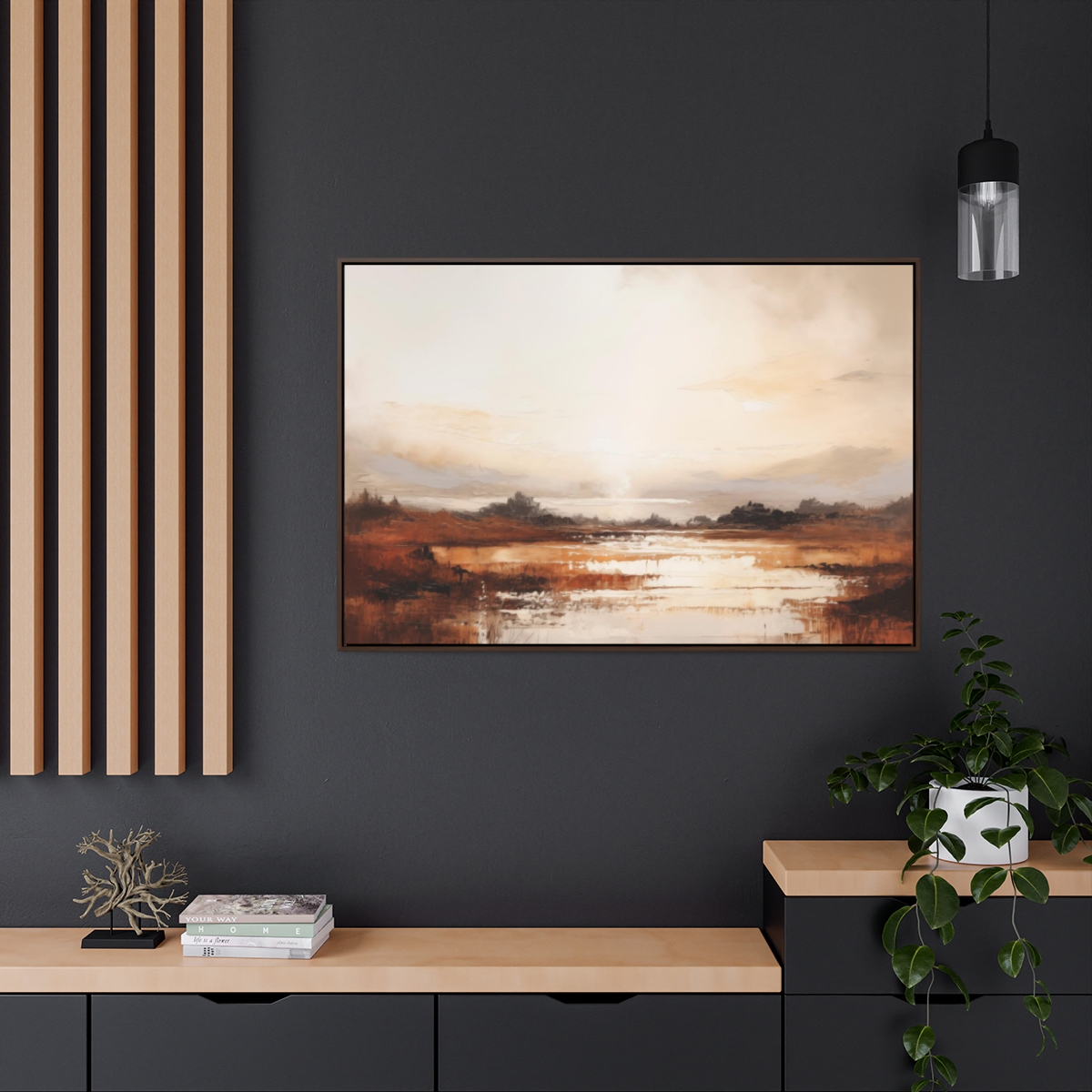 Coastal Serenity at Dusk: Sunset | Framed Gallery Canvas