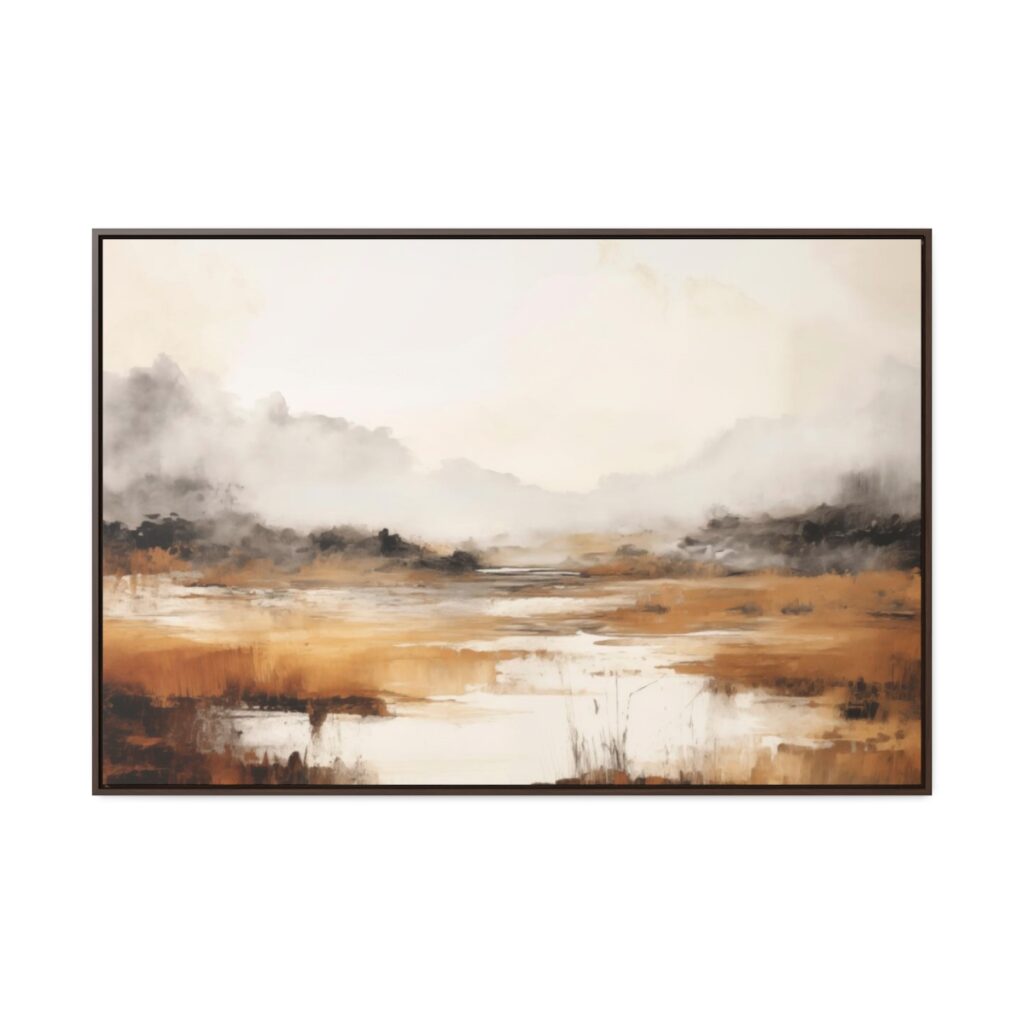 Coastal Serenity at Dusk: Fog | Framed Gallery Canvas
