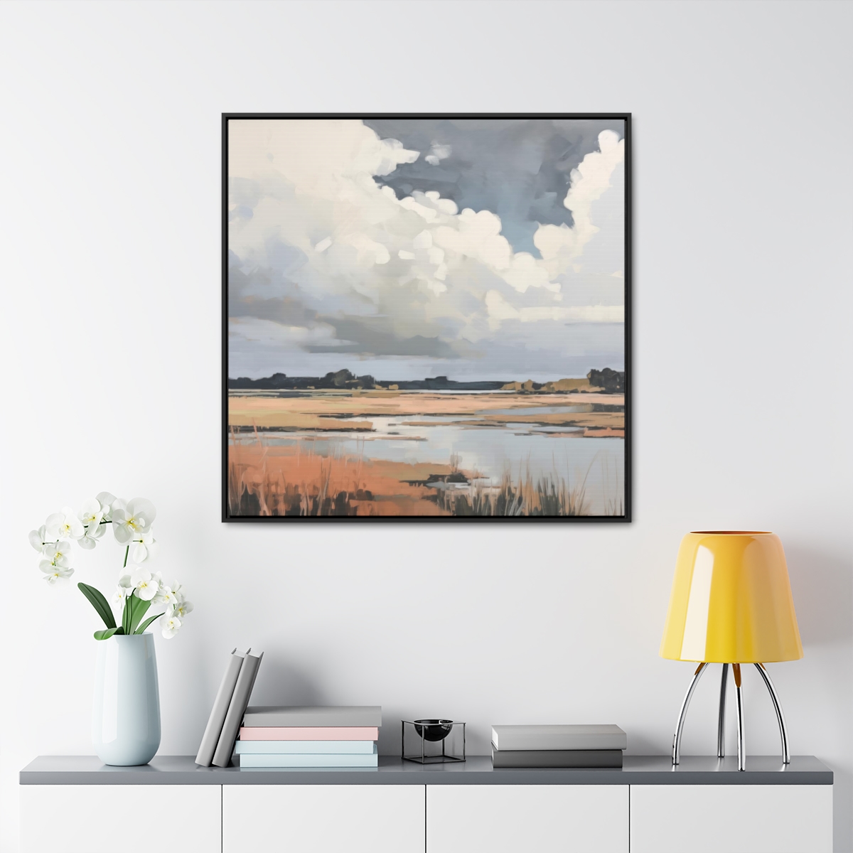 Coastal Sky Landscape Painting | Framed Gallery Wrapped Canvas