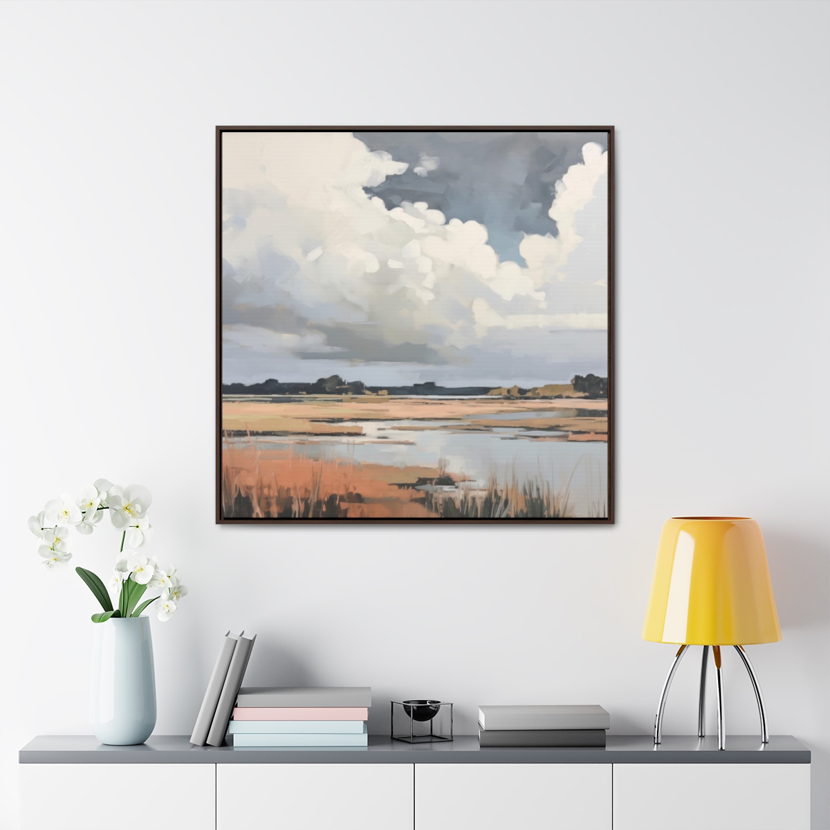 Coastal Sky Landscape Painting | Framed Gallery Wrapped Canvas