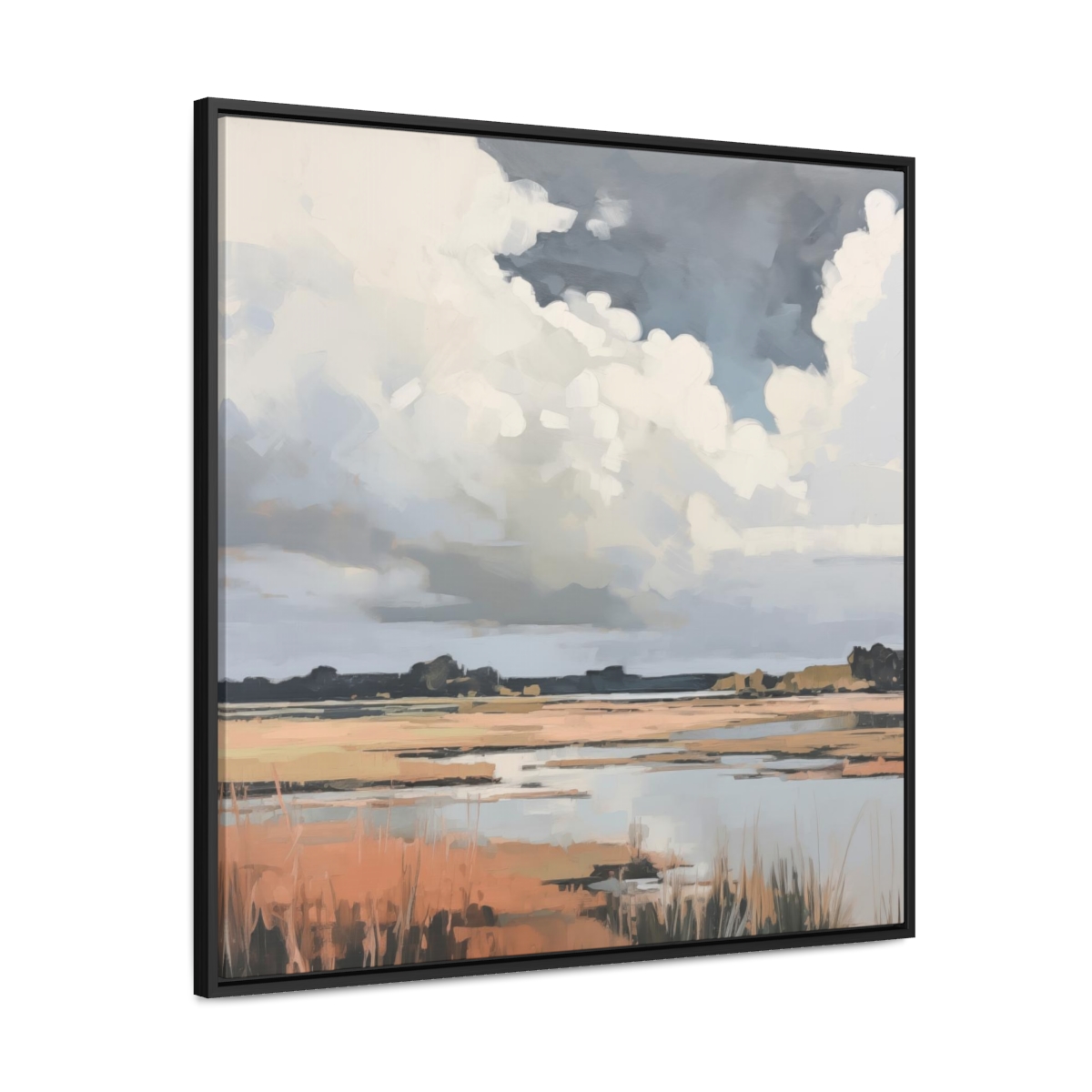 Coastal Sky Landscape Painting | Framed Gallery Wrapped Canvas