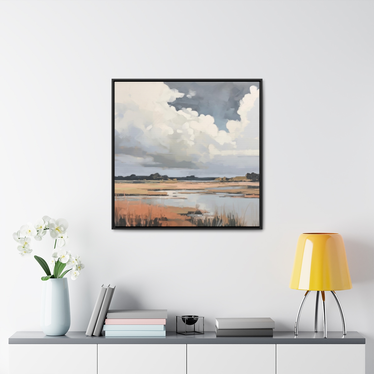 Coastal Sky Landscape Painting | Framed Gallery Wrapped Canvas