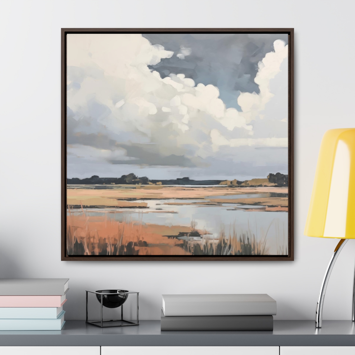 Coastal Sky Landscape Painting | Framed Gallery Wrapped Canvas