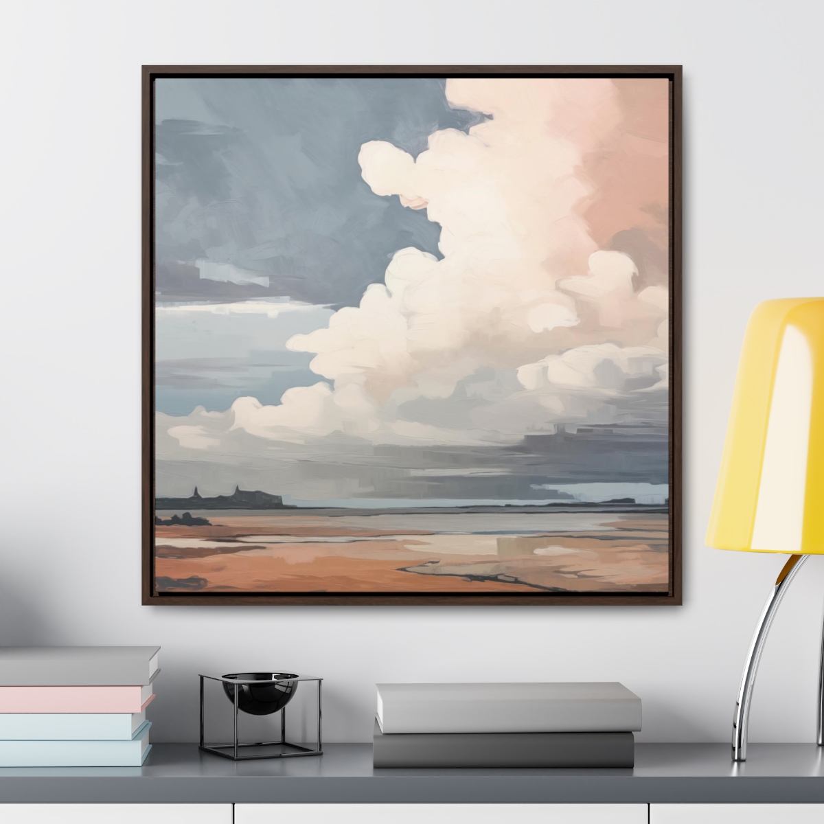 Sunset Clouds Landscape Painting | Framed Gallery Wrapped Canvas
