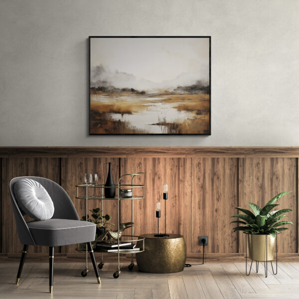 Coastal Serenity at Dusk - Fog Wall Art in a Relaxing Room with