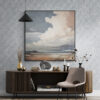 Sunset Clouds Landscape Painting | Framed Gallery Wrapped Canvas