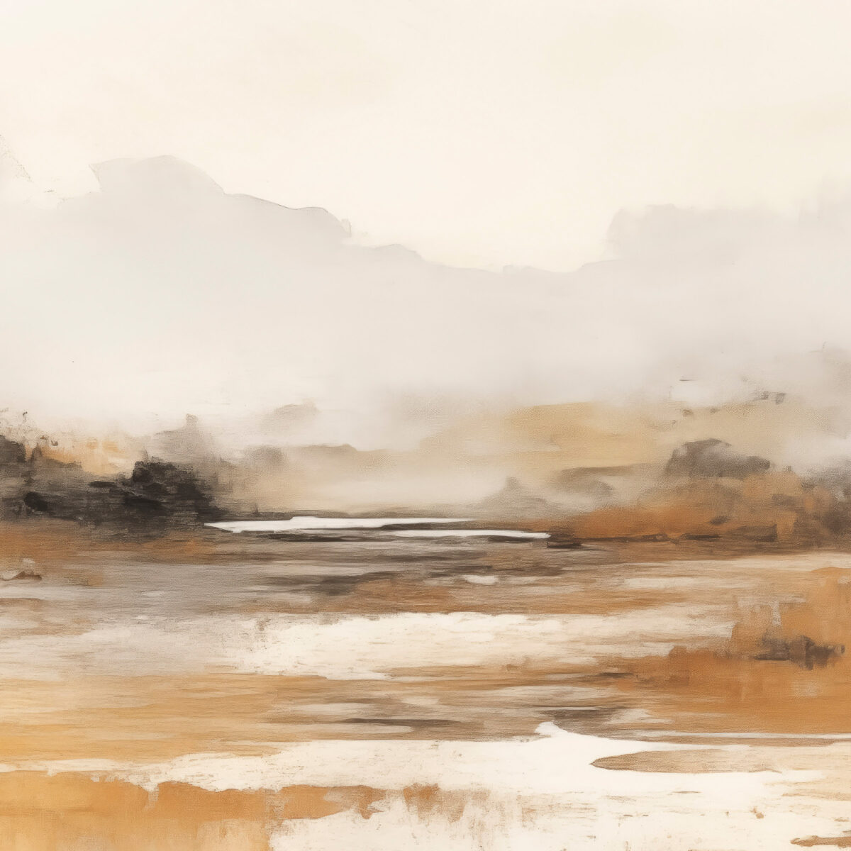 Coastal Serenity at Dusk: Fog | Framed Gallery Canvas