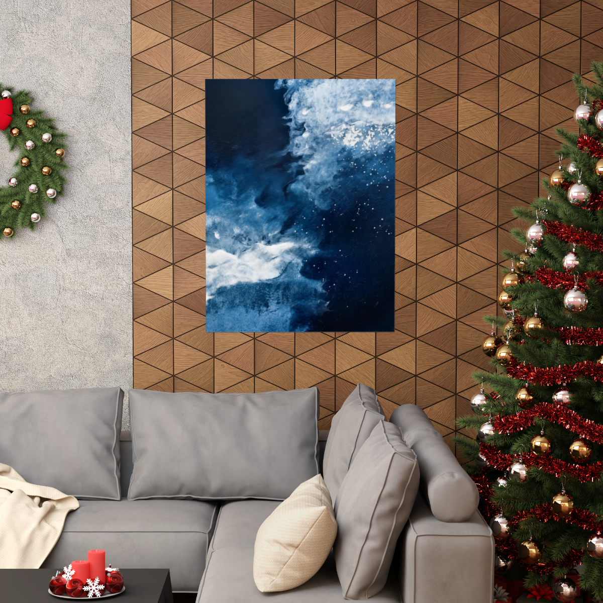 Icy Currents Blue Abstract Art | Matte Poster