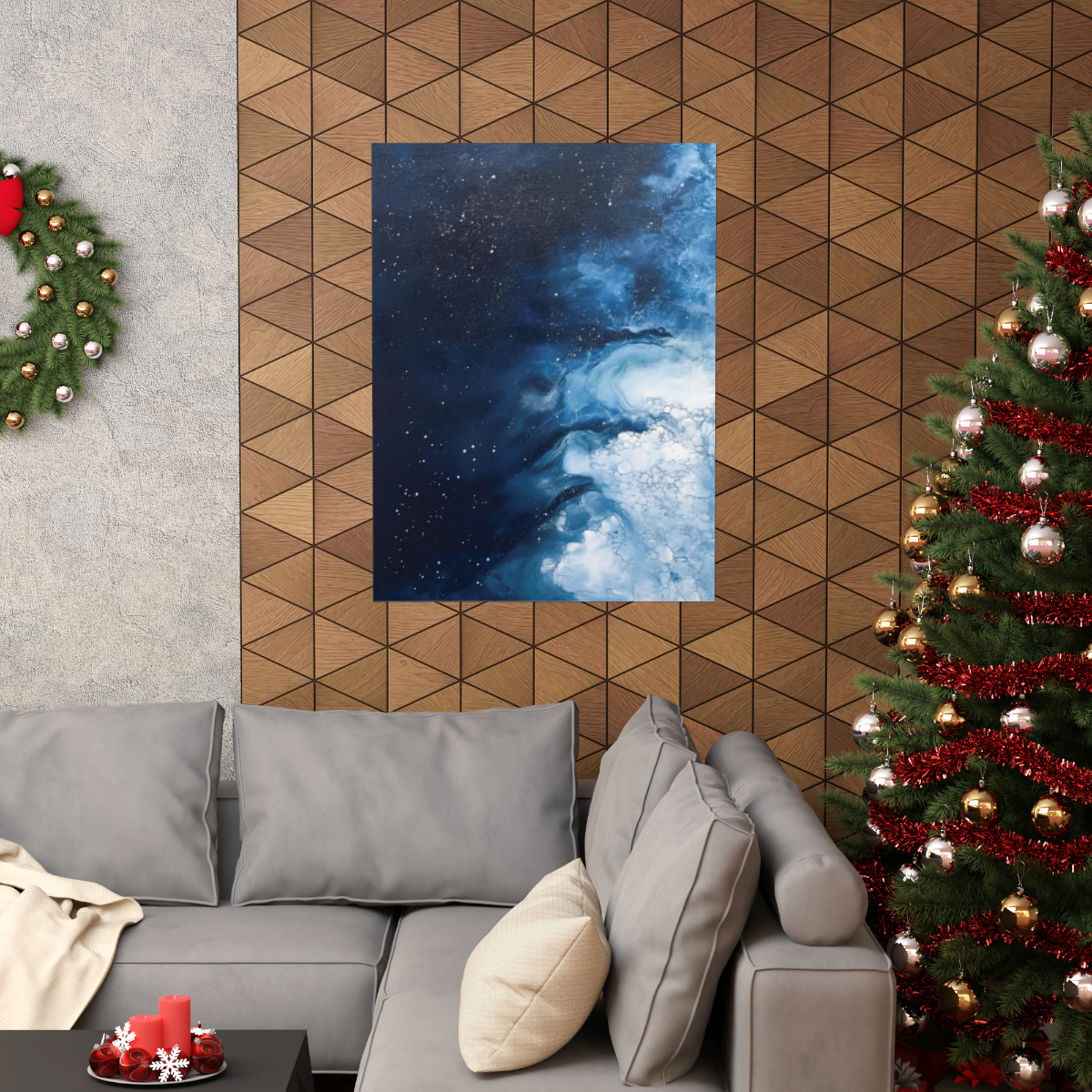 Melting Icebergs Blue Abstract Art | Matte Poster