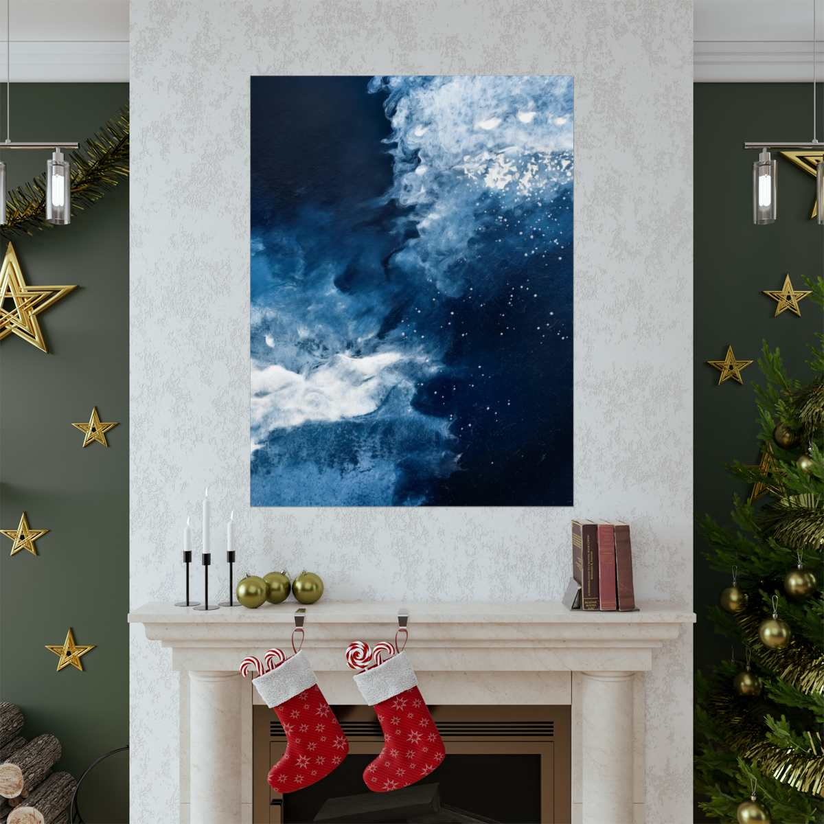 Icy Currents Blue Abstract Art | Matte Poster