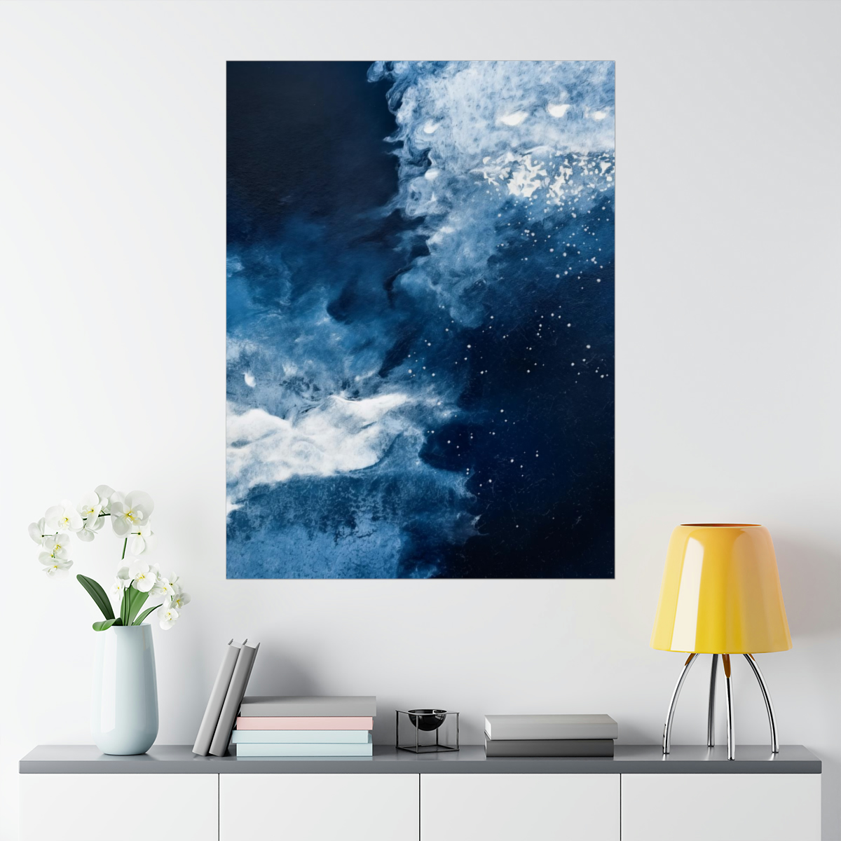 Icy Currents Blue Abstract Art | Matte Poster