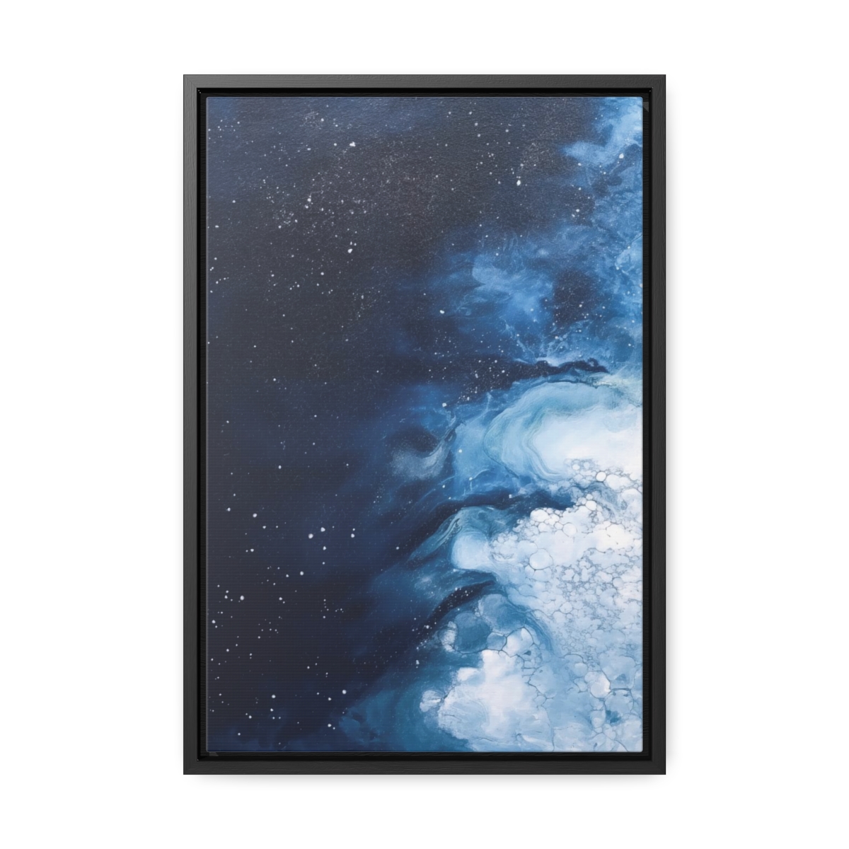 Melting Icebergs Blue Abstract Art | Framed Gallery Wrapped Canvas