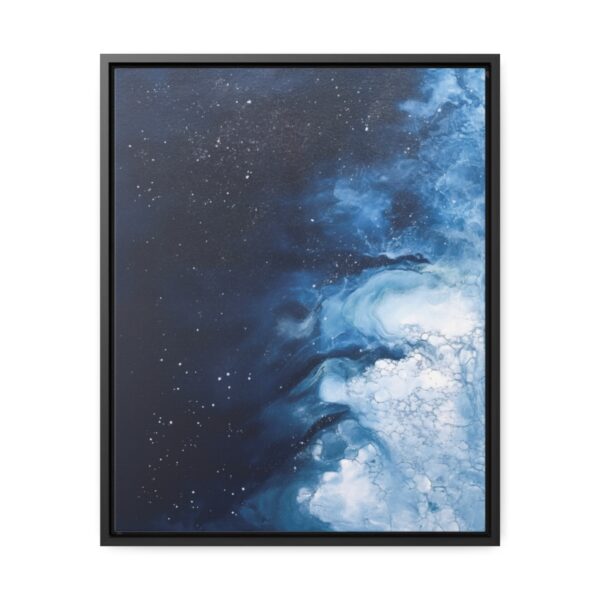 Melting Icebergs Blue Abstract Art | Framed Gallery Wrapped Canvas