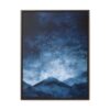 Snowy Mountains Blue Abstract Art | Framed Gallery Wrapped Canvas