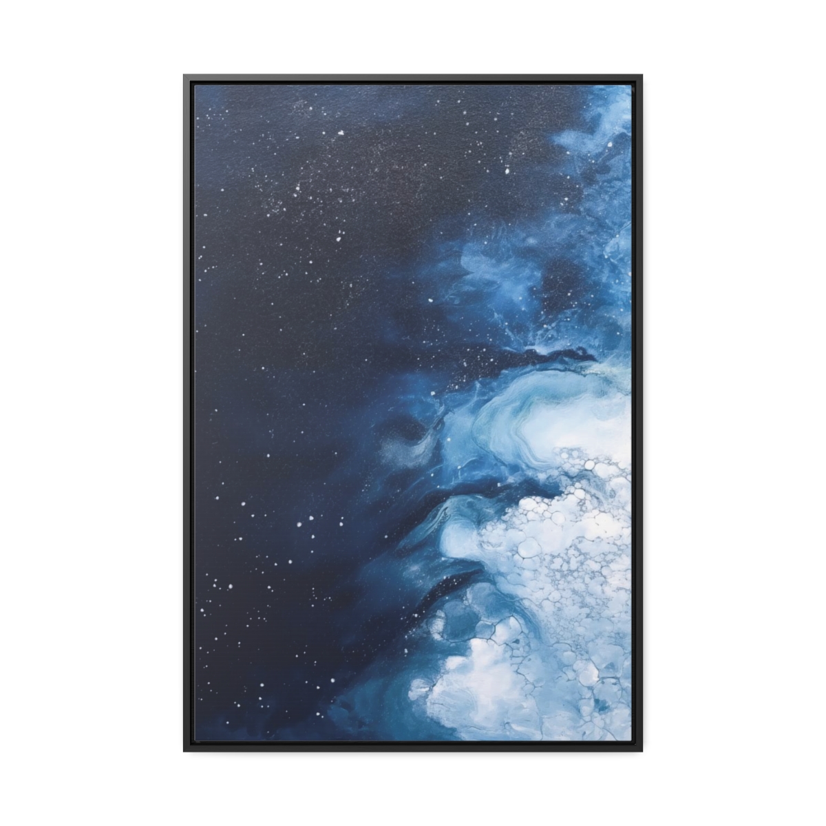 Melting Icebergs Blue Abstract Art | Framed Gallery Wrapped Canvas