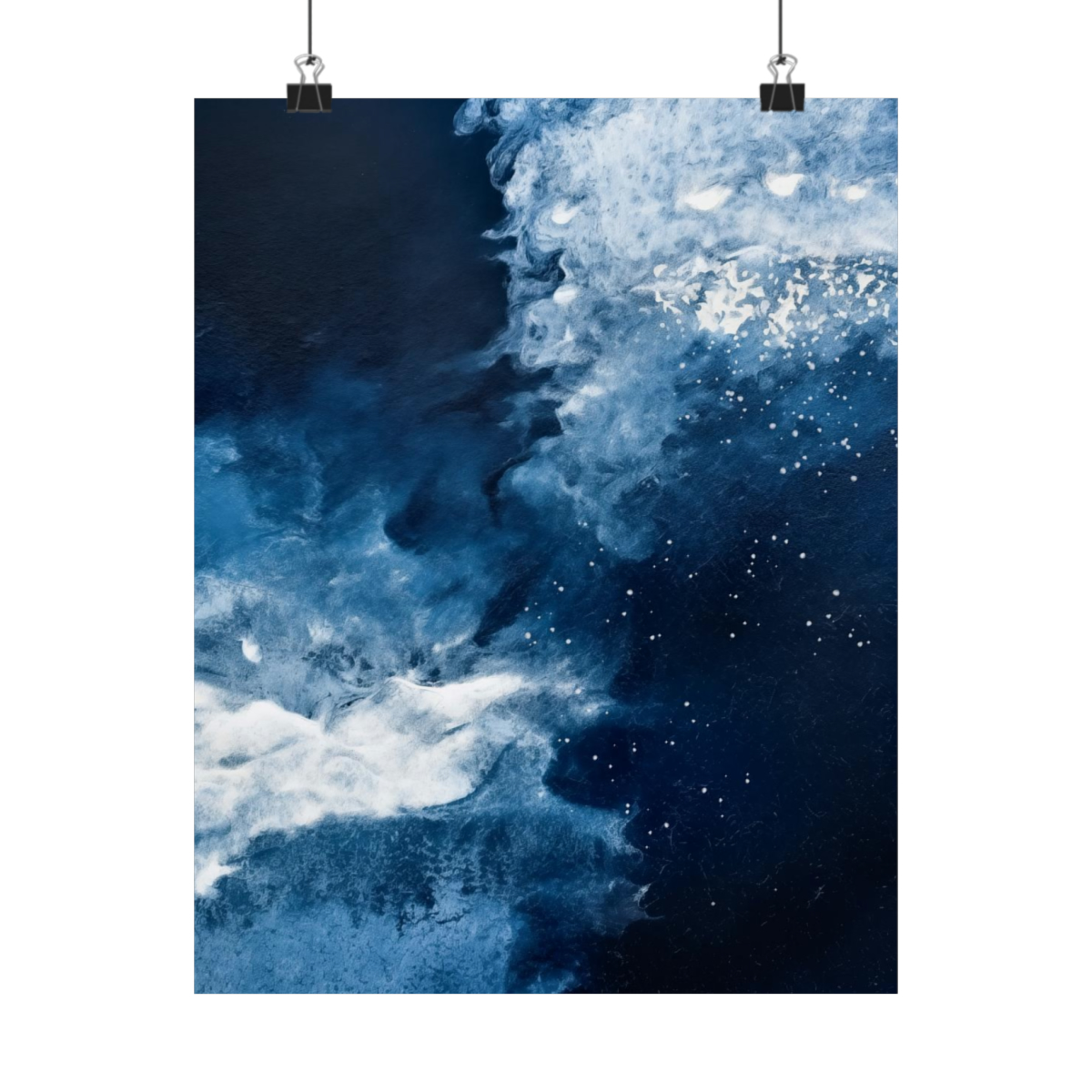 Icy Currents Blue Abstract Art | Matte Poster