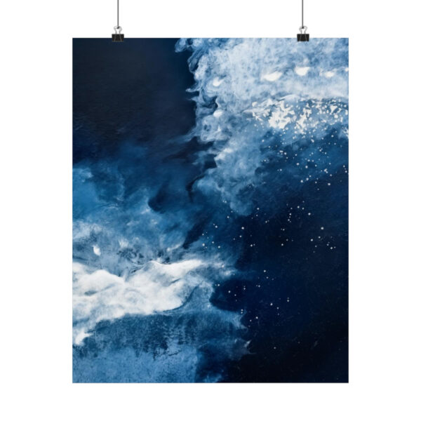 Icy Currents Blue Abstract Art | Matte Poster