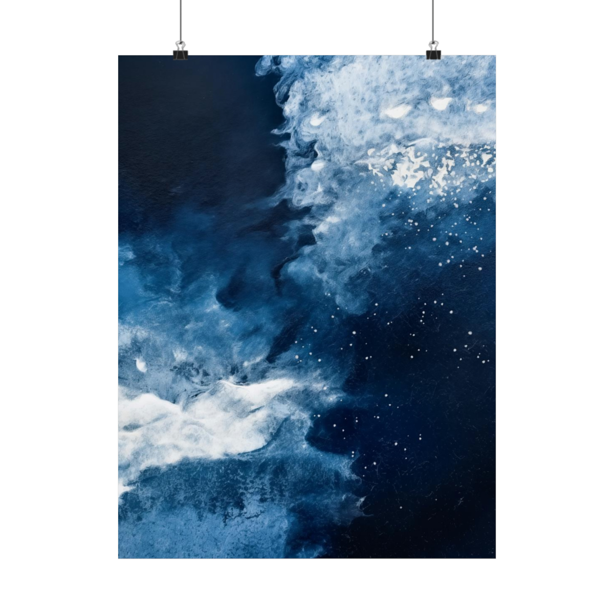 Icy Currents Blue Abstract Art | Matte Poster