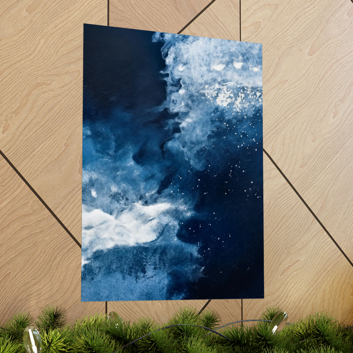 Icy Currents Blue Abstract Art | Matte Poster