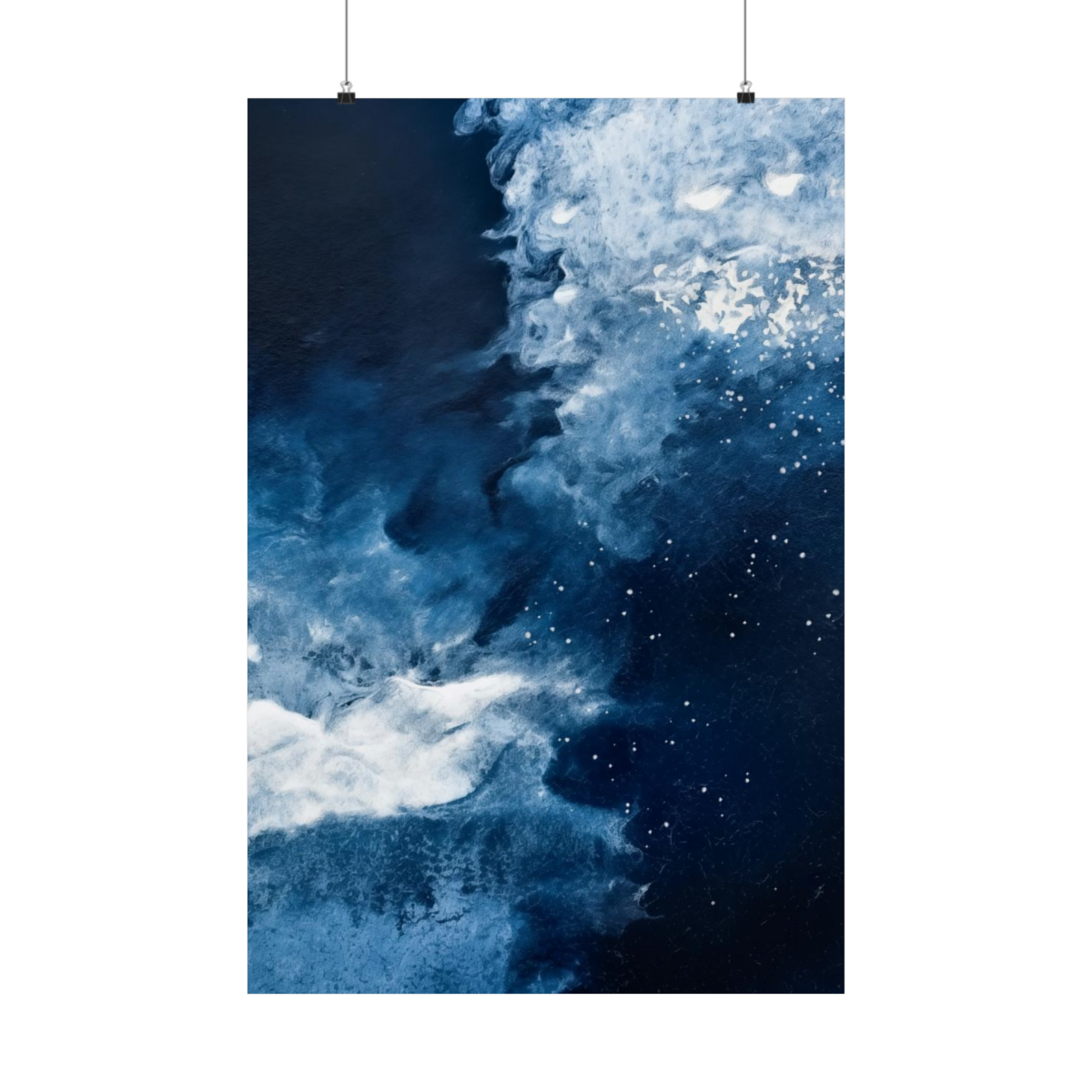 Icy Currents Blue Abstract Art | Matte Poster