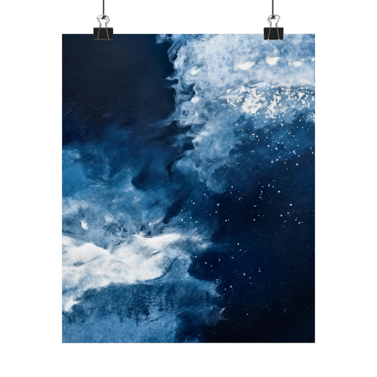 Icy Currents Blue Abstract Art | Matte Poster