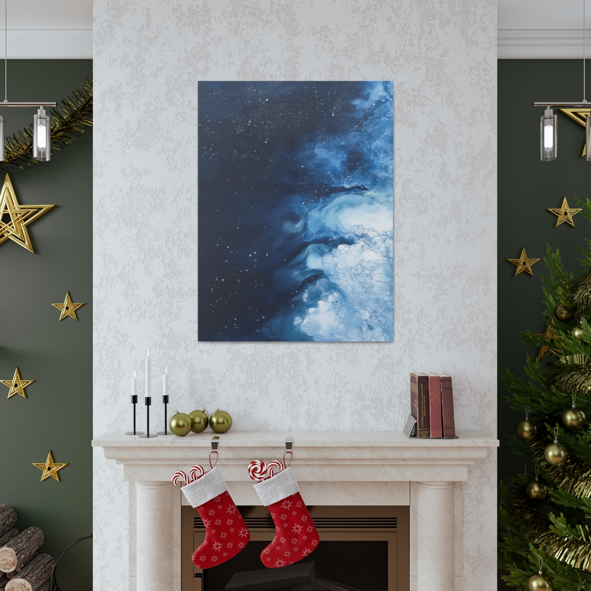 Melting Icebergs Blue Abstract Art | Gallery Wrapped Canvas