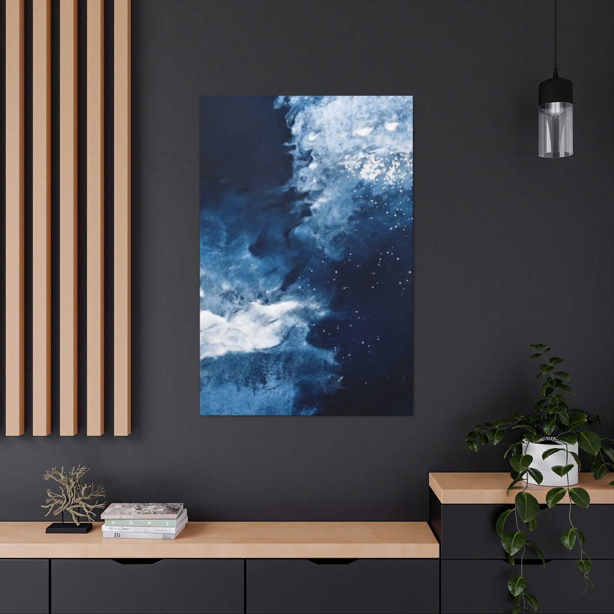 Icy Currents Blue Abstract Art | Gallery Wrapped Canvas