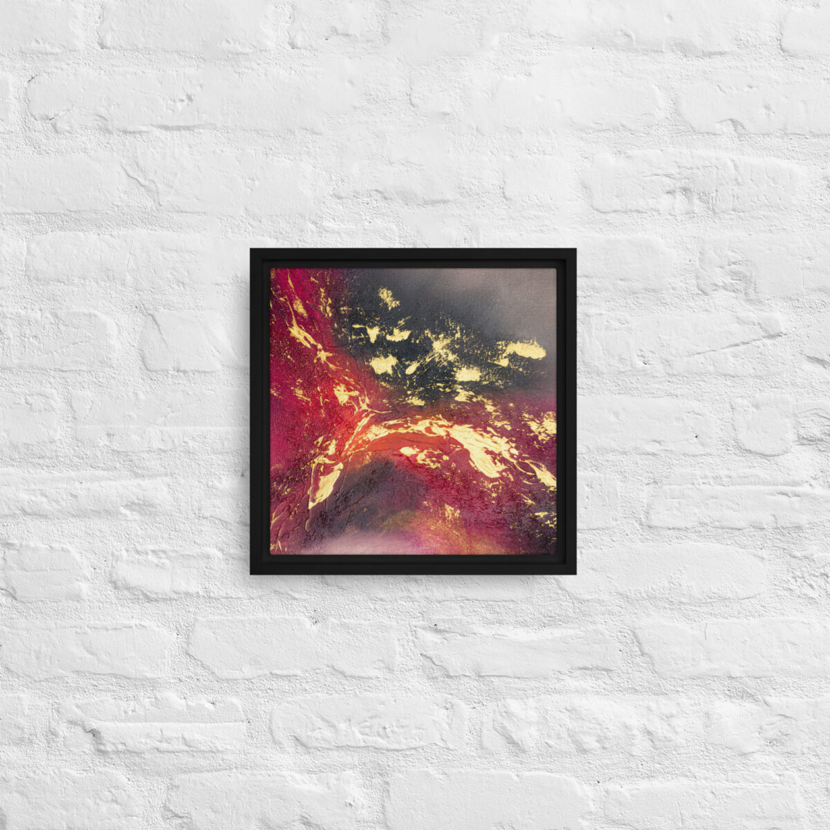 [SOLD] "Crimson Nebula" - Abstract Acrylic Painting | Framed Canvas