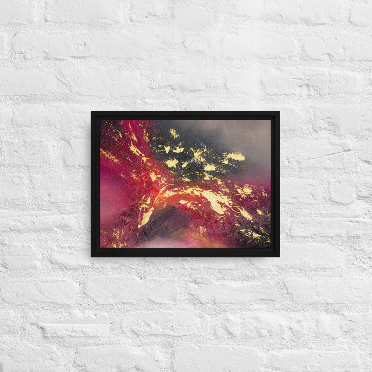[SOLD] "Crimson Nebula" - Abstract Acrylic Painting | Framed Canvas