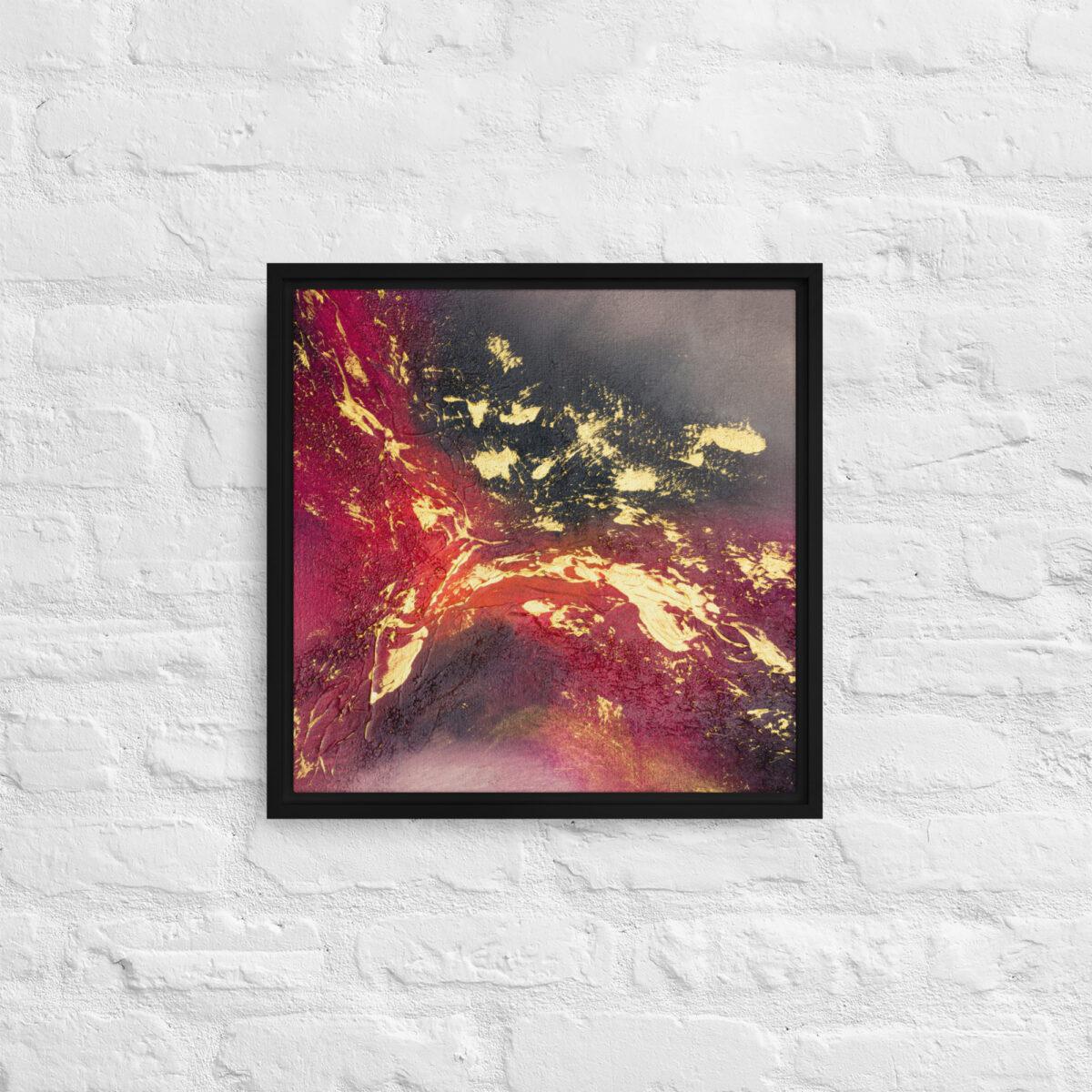 [SOLD] "Crimson Nebula" - Abstract Acrylic Painting | Framed Canvas