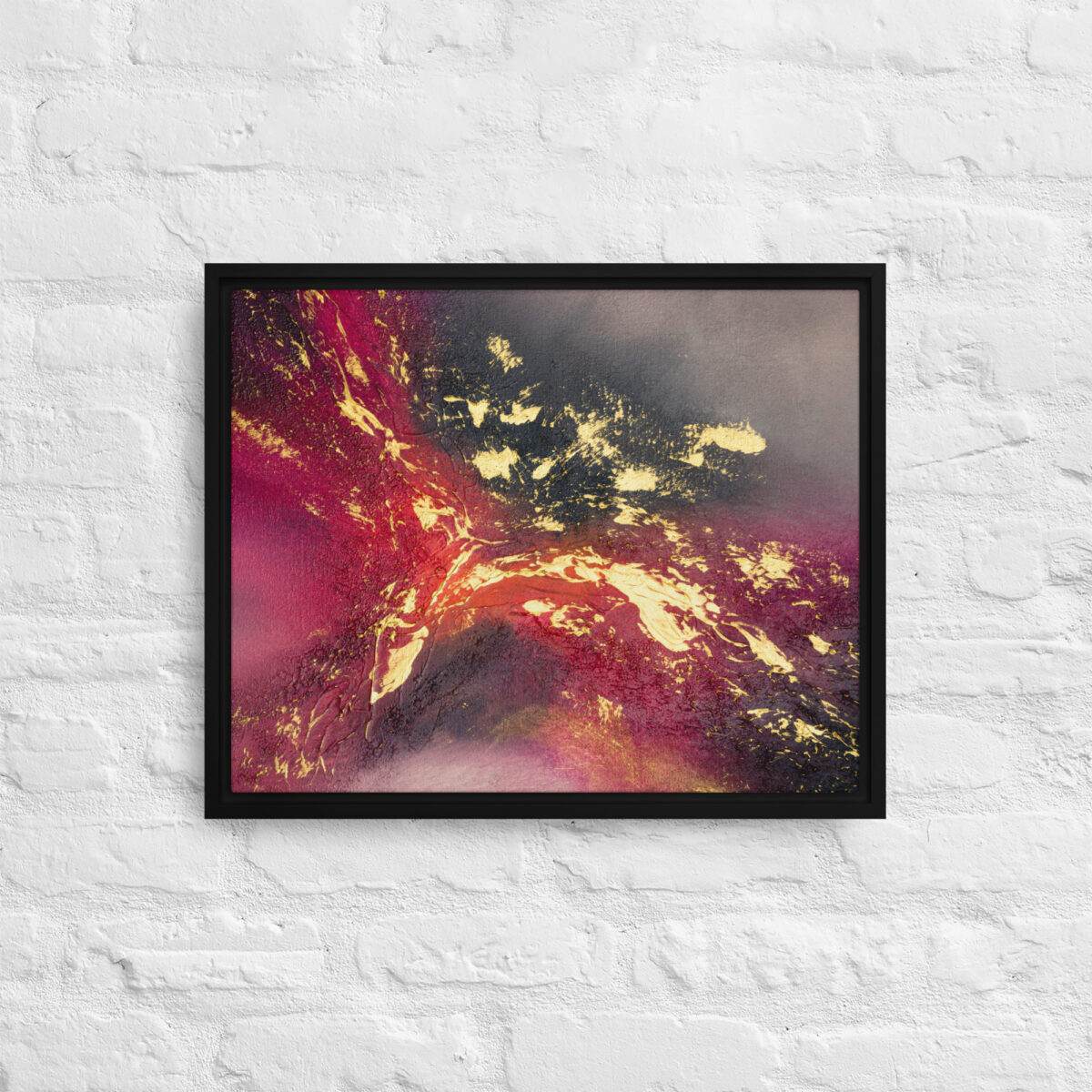 [SOLD] "Crimson Nebula" - Abstract Acrylic Painting | Framed Canvas