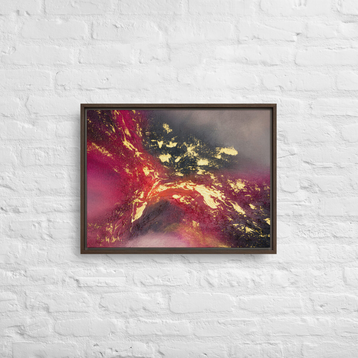 [SOLD] "Crimson Nebula" - Abstract Acrylic Painting | Framed Canvas