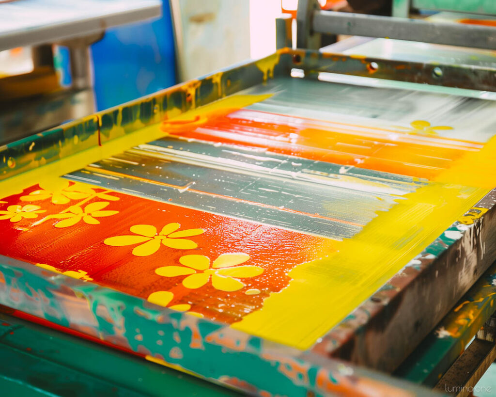 Silk screen printing serigraph process