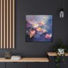 Water Lilies Painting, Lilies Wall Art, Yellow Lilies Painting, Dark Blue Wall Art, Dark Academia Art, Moody Wall Art, Dark Aesthetic Art, Dark Floral Wall Art, White Lotus, Black Frame, Gallery Wrapped Canvas