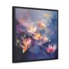 Water Lilies Painting, Lilies Wall Art, Yellow Lilies Painting, Dark Blue Wall Art, Dark Academia Art, Moody Wall Art, Dark Aesthetic Art, Dark Floral Wall Art, White Lotus, Black Frame, Gallery Wrapped Canvas