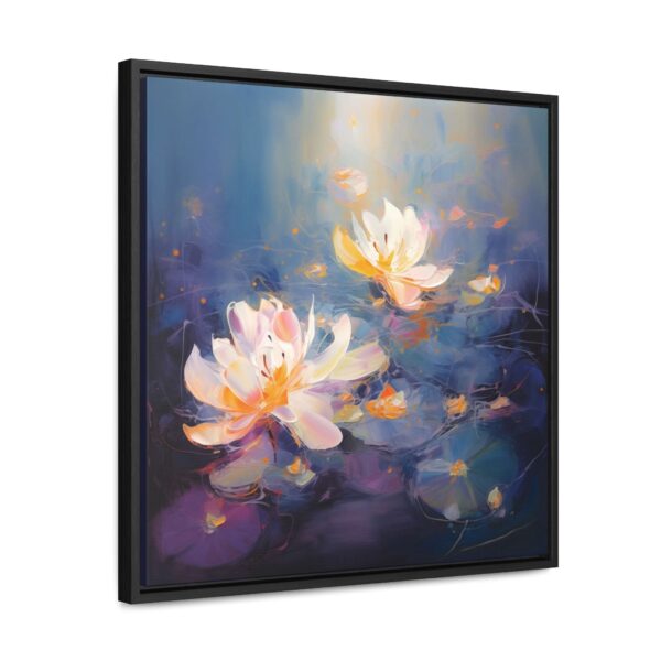 Water Lilies Lotus Flower Pond Moody Purple Painting