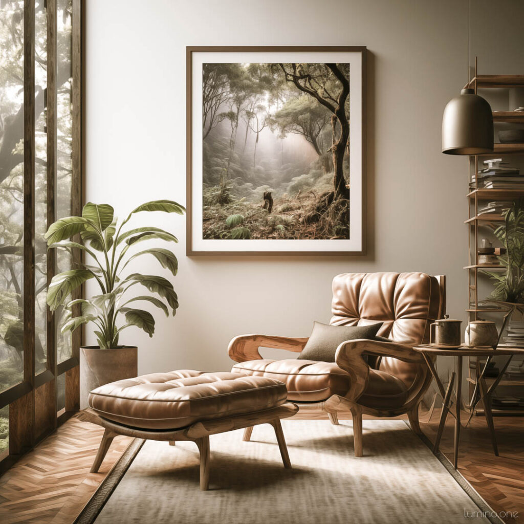 Wall Art Trends 2024 - Sustainability and Natural Themes - an interior featuring wall art in nature inspired designs with focus on sustainability