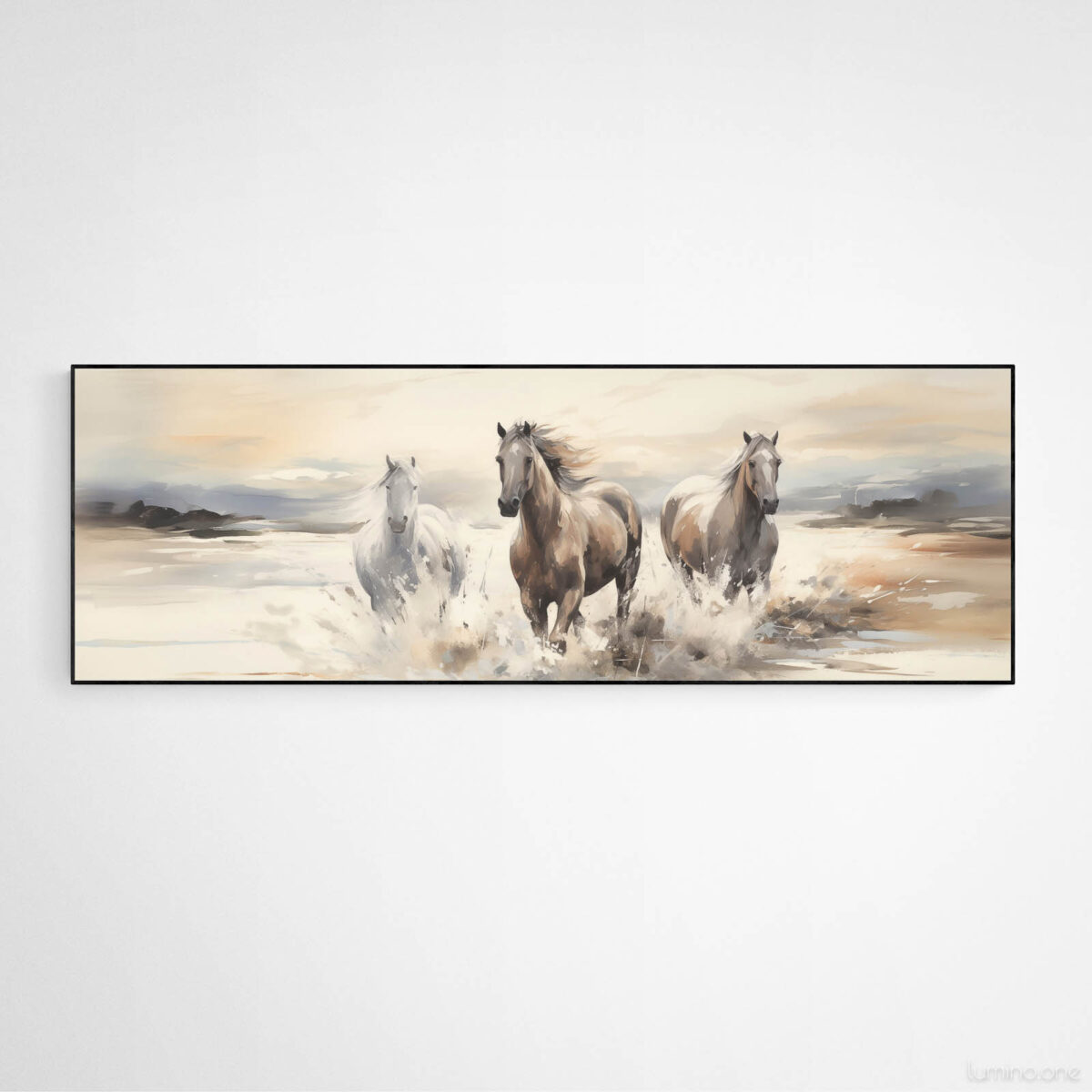 Three Running Horses on the Beach Wall Art