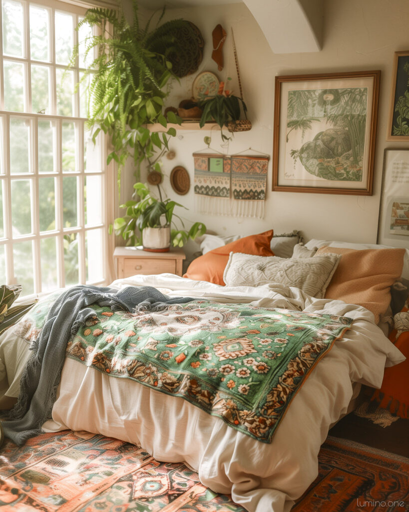 Colorful Orange Boho Decor - Summer Bedroom Refresh