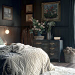 Dark Moody Bedroom with Antique Furniture and Vintage Style