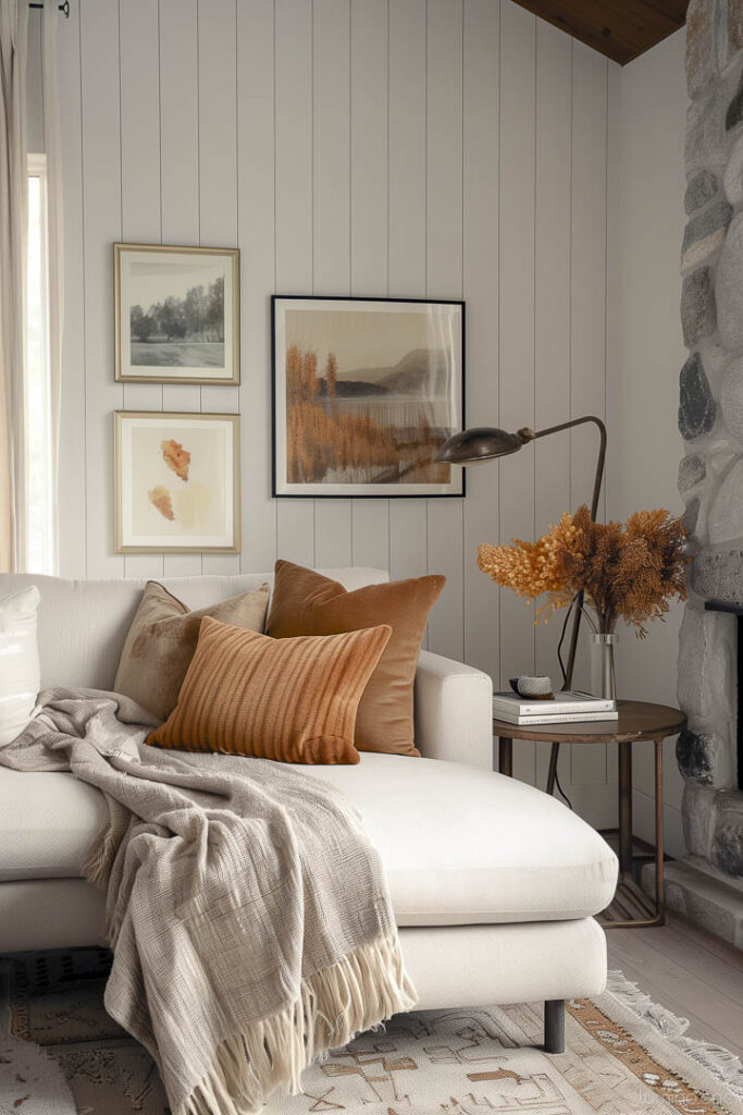 Fall Landscape Wall Art - Nature-Inspired Fall Gallery Wall Ideas - Cozy Reading Nook Ideas